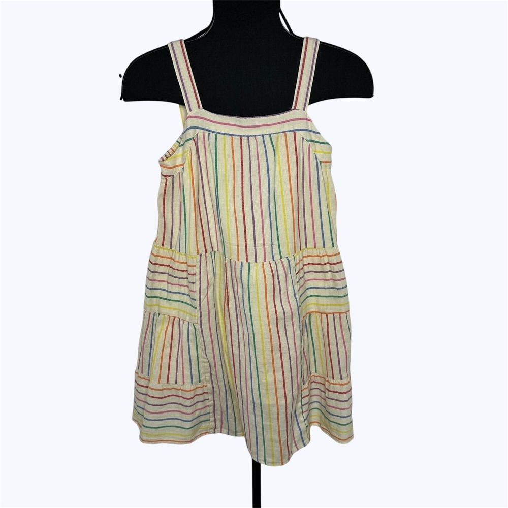 Cat Jack Rainbow Stripe Tiered Cotton Sundress Spring Easter NEW Girls XL 14/16
